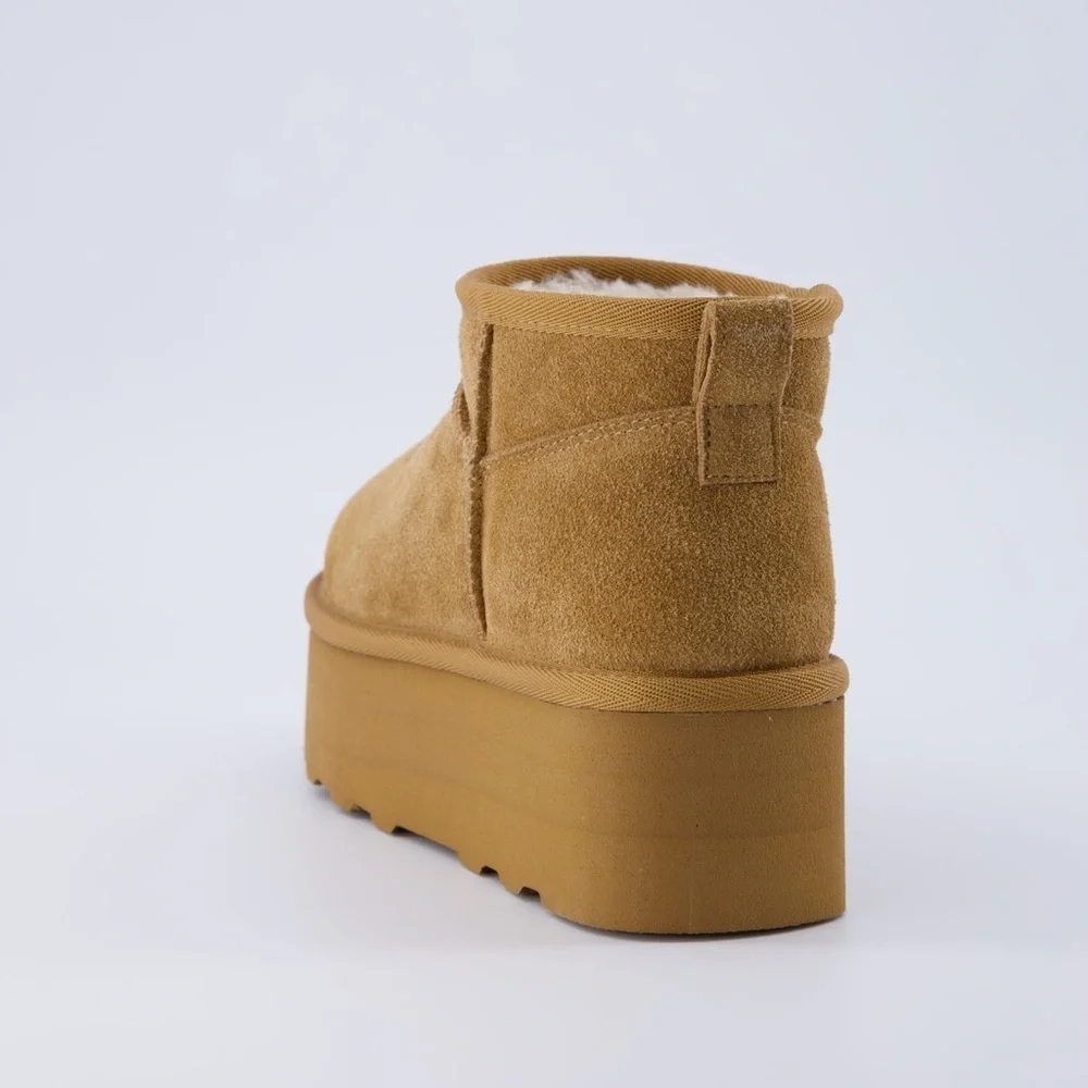 Cushionaire Suede Platform Water Repellent Ankle Boot (SH13)